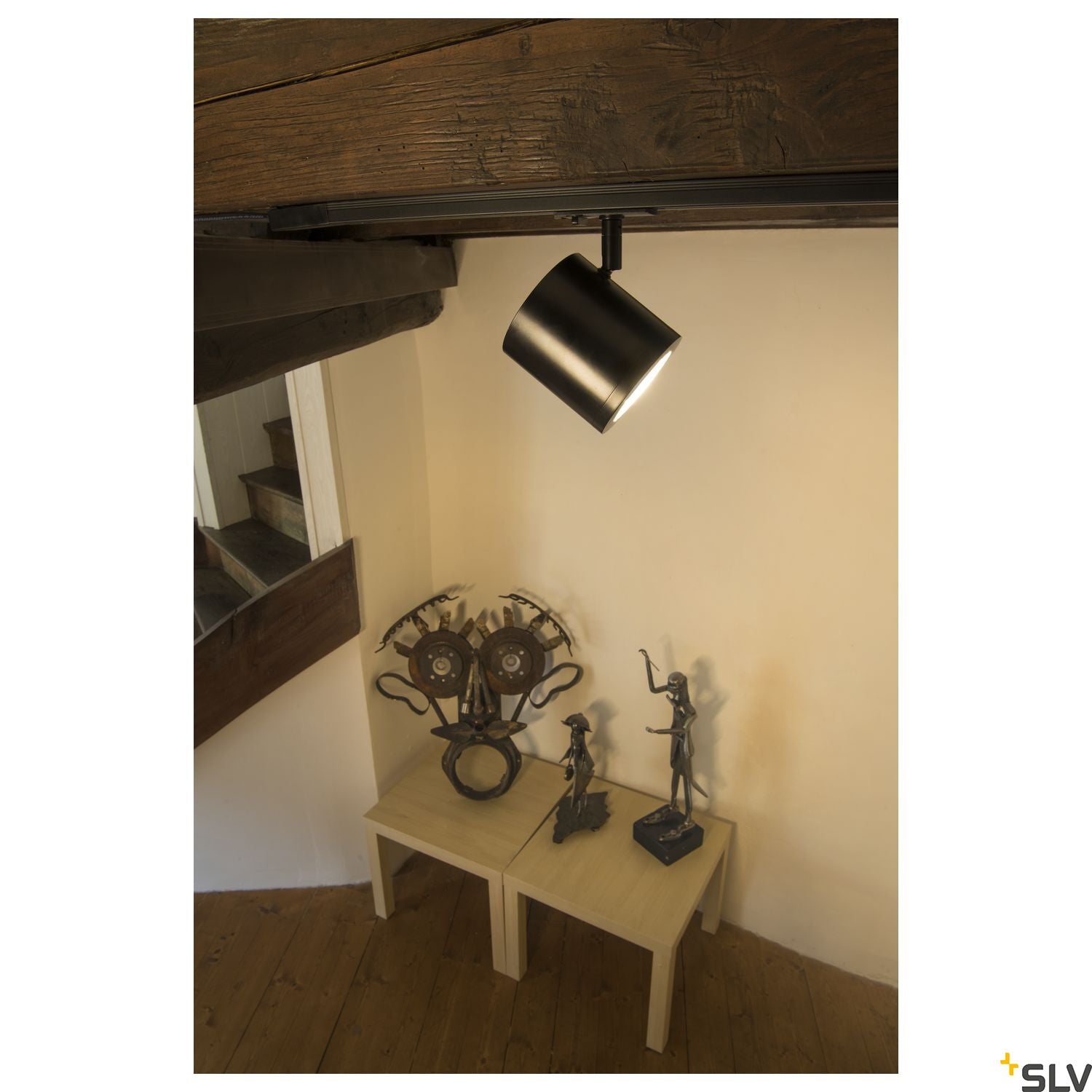 SLV ENOLA_C LED Spot for 1 circuit High-voltage Track System, 3000K, black, 35°, incl. 1 circuit adapter 1000711