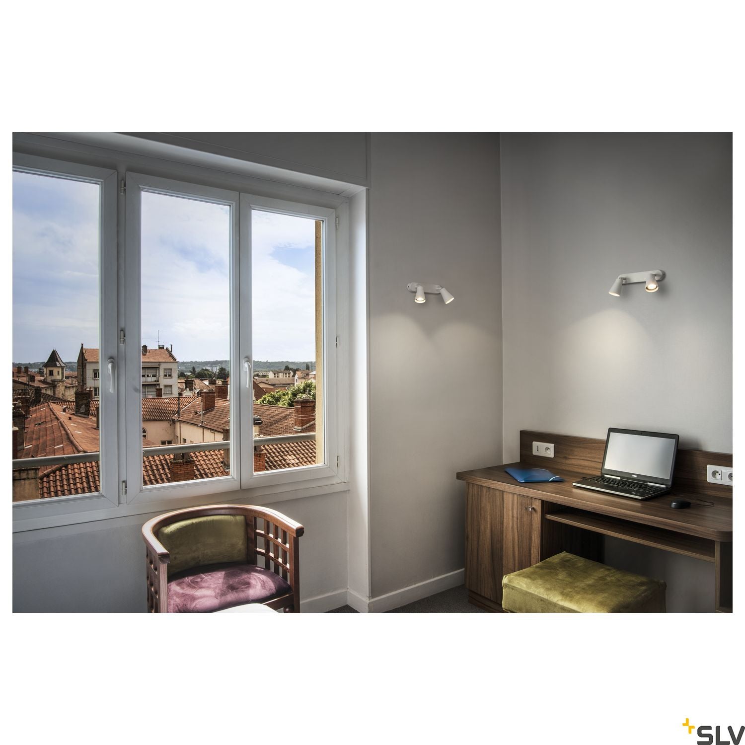 SLV AVO CW Double, Indoor surface-mounted wall and ceiling light, QPAR51, white, max. 50W 1000890