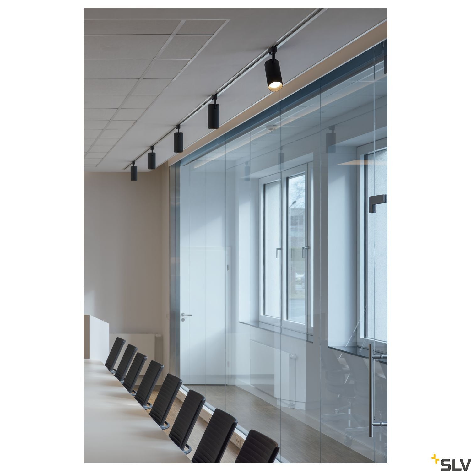 SLV EUTRAC 3-circuit recessed track, traffic white, 2m 1001531