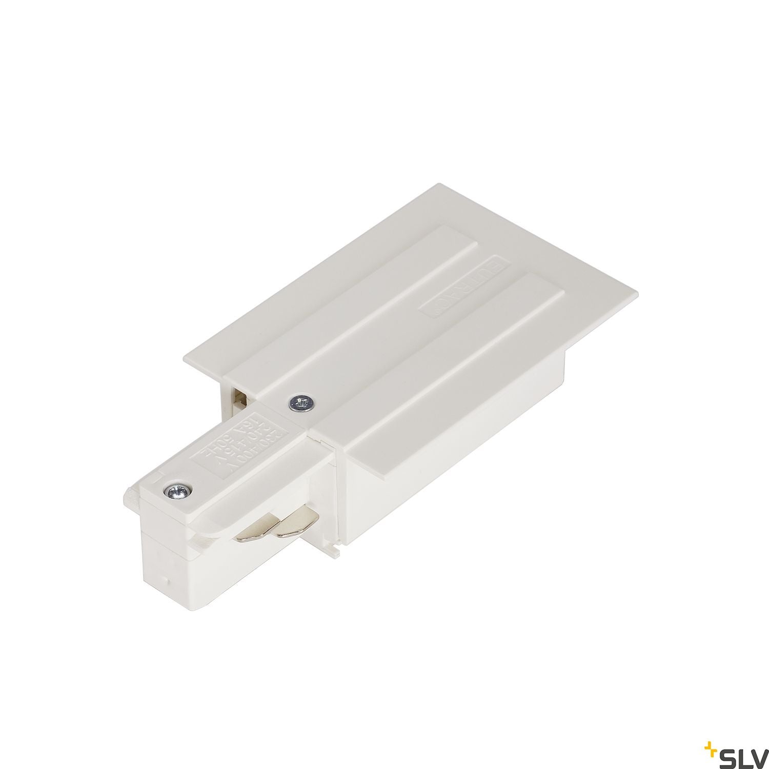 SLV EUTRAC feed-in for 3-circuit recessed track, traffic white, earth left 1001533
