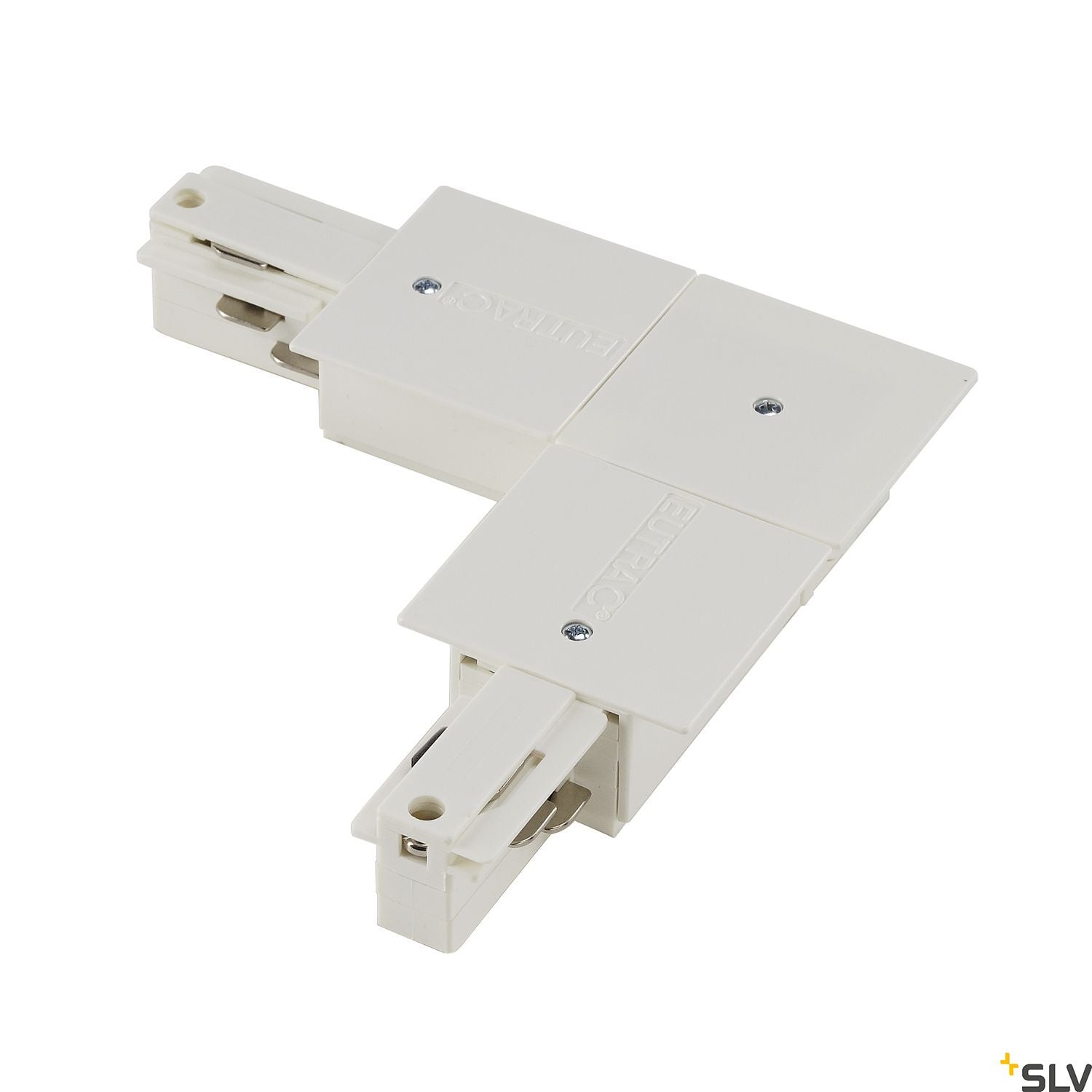 SLV EUTRAC L-connector for 3-circuit recessed track, traffic white, earth inside 1001537