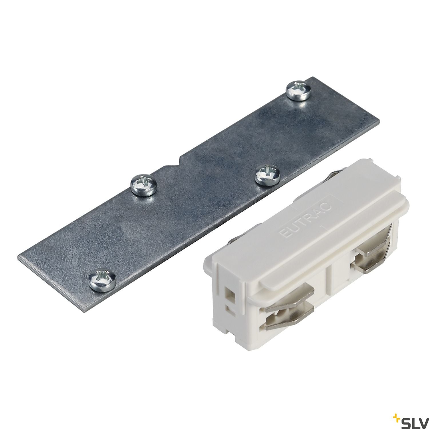 SLV EUTRAC direct connector for 3-circuit recessed track, traffic white, electrical/mechanical 1001539