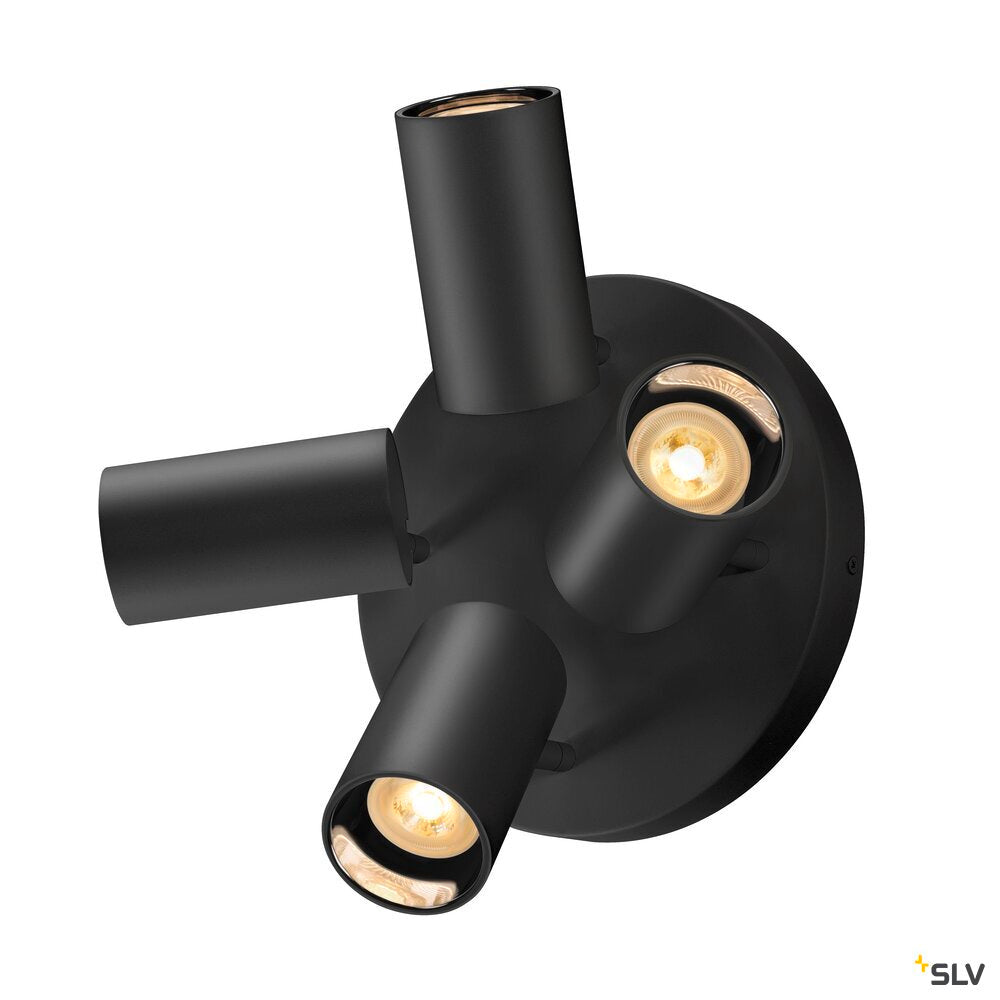 SLV ASTO TUBE, ceiling-mounted light, cylindrical, max. 4x10W, black 1006429