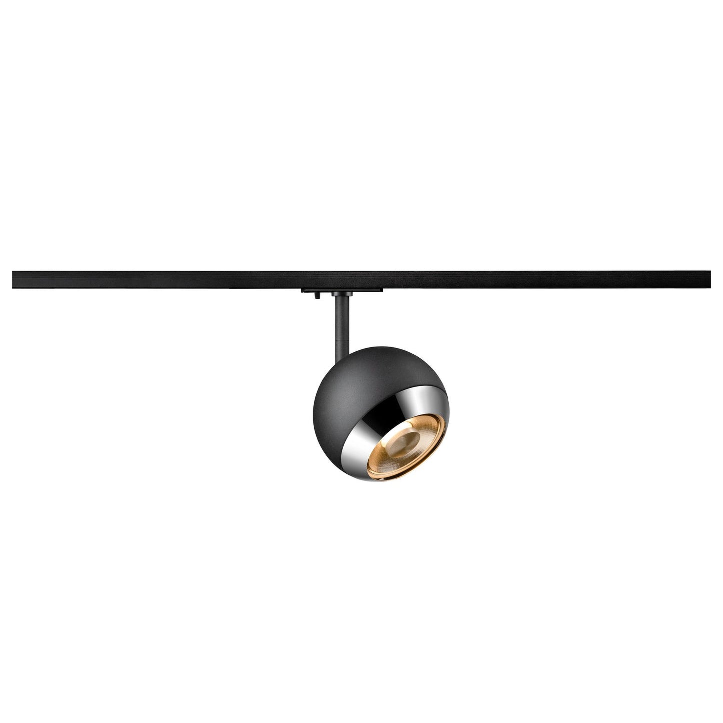 Black Track Light Fitting SLV LIGHT EYE ® 150, 1~ Track spotlight, round, GU10, 1x max. 13 W, matt black 1008182