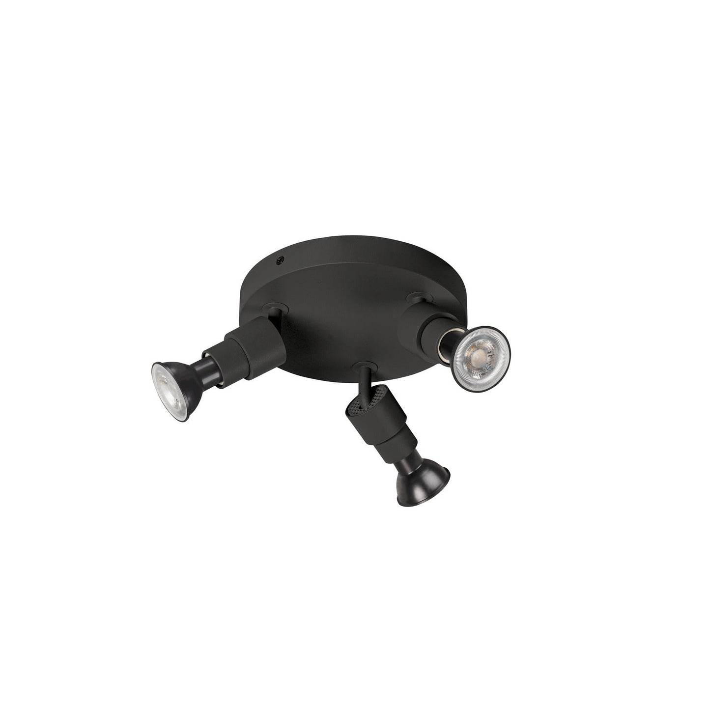 SLV PURI 2.0 Basic, wall and ceiling-mounted light, round, 3 x max. 6 W, GU10, black 1008237