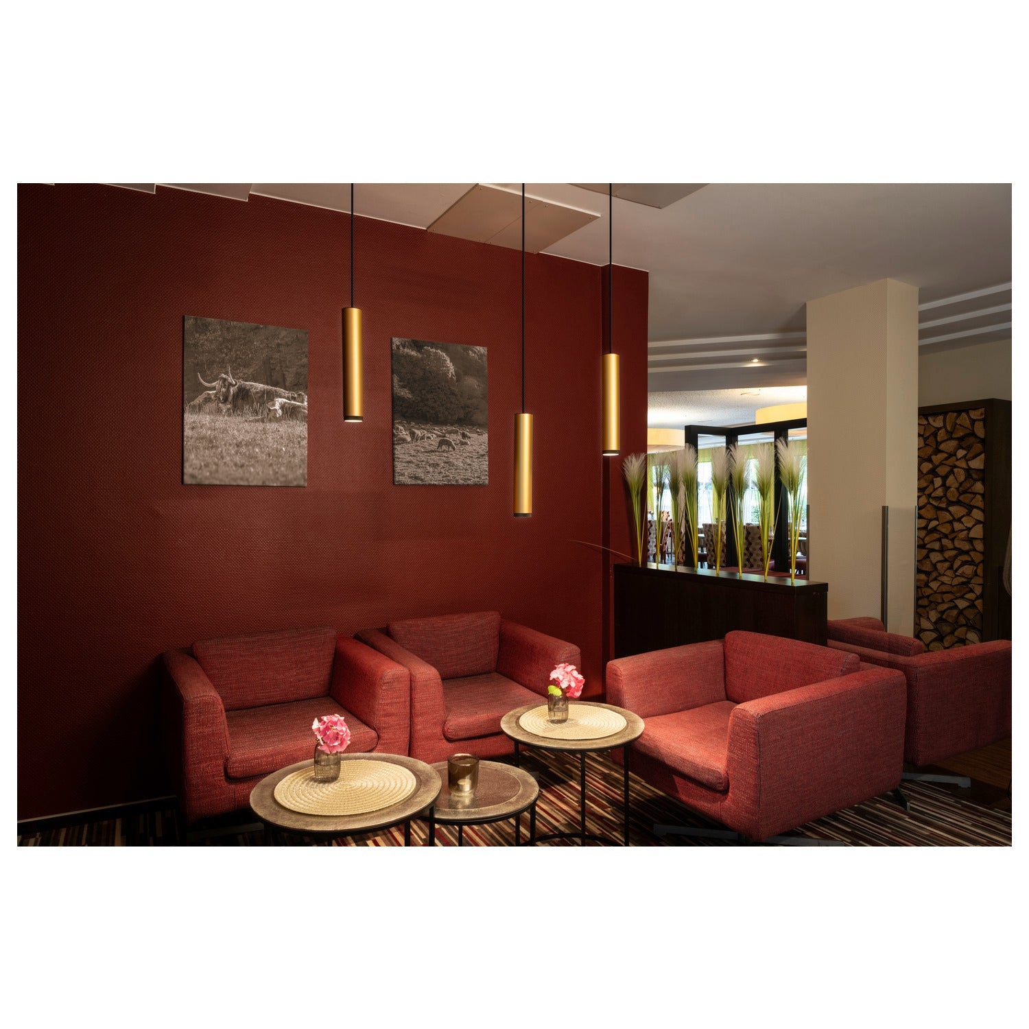 SLV GRIP! L, 1~ track pendant light, GU10, pendant length 200 cm, 1x max. 6 W, gold / black 1008473