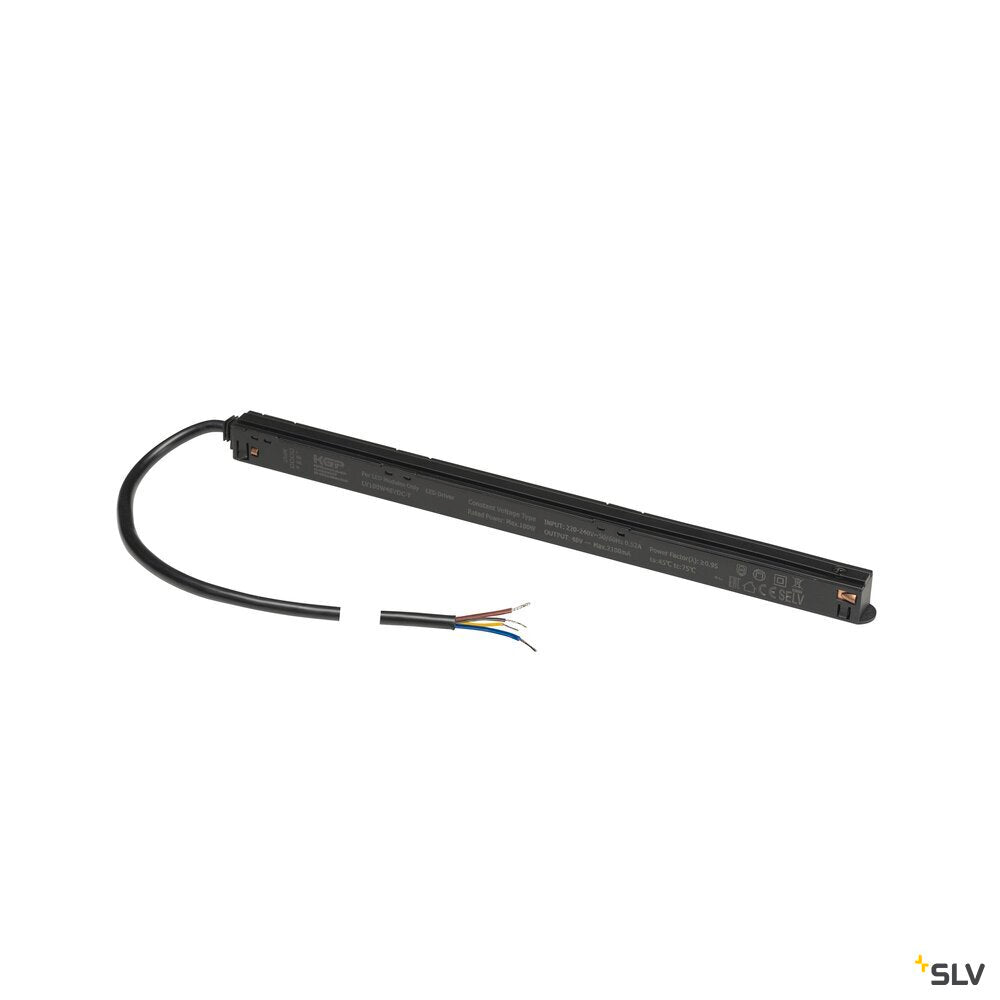 SLV 48V SYSTEM, Intrack LED driver, 48VDC, 100 W, incl. 300 cm connection cable for 220-240VAC and DALI through-wiring, black 1010446