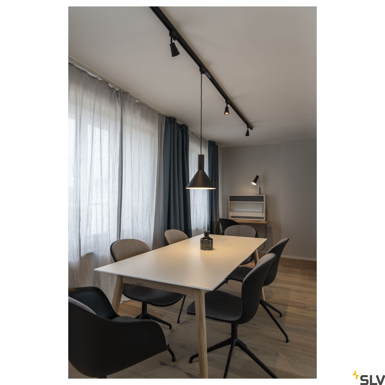 SLV EUTRAC 3-circuit track adapter , black, incl. mounting accessory 145990