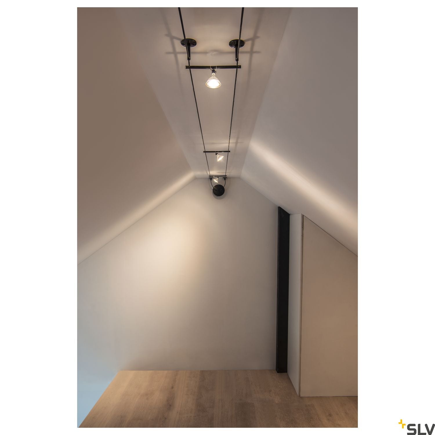 SLV COSMIC, lamp holder for TENSEO low-voltage cable system, QR-C51, black, tiltable, 2 pcs 139090