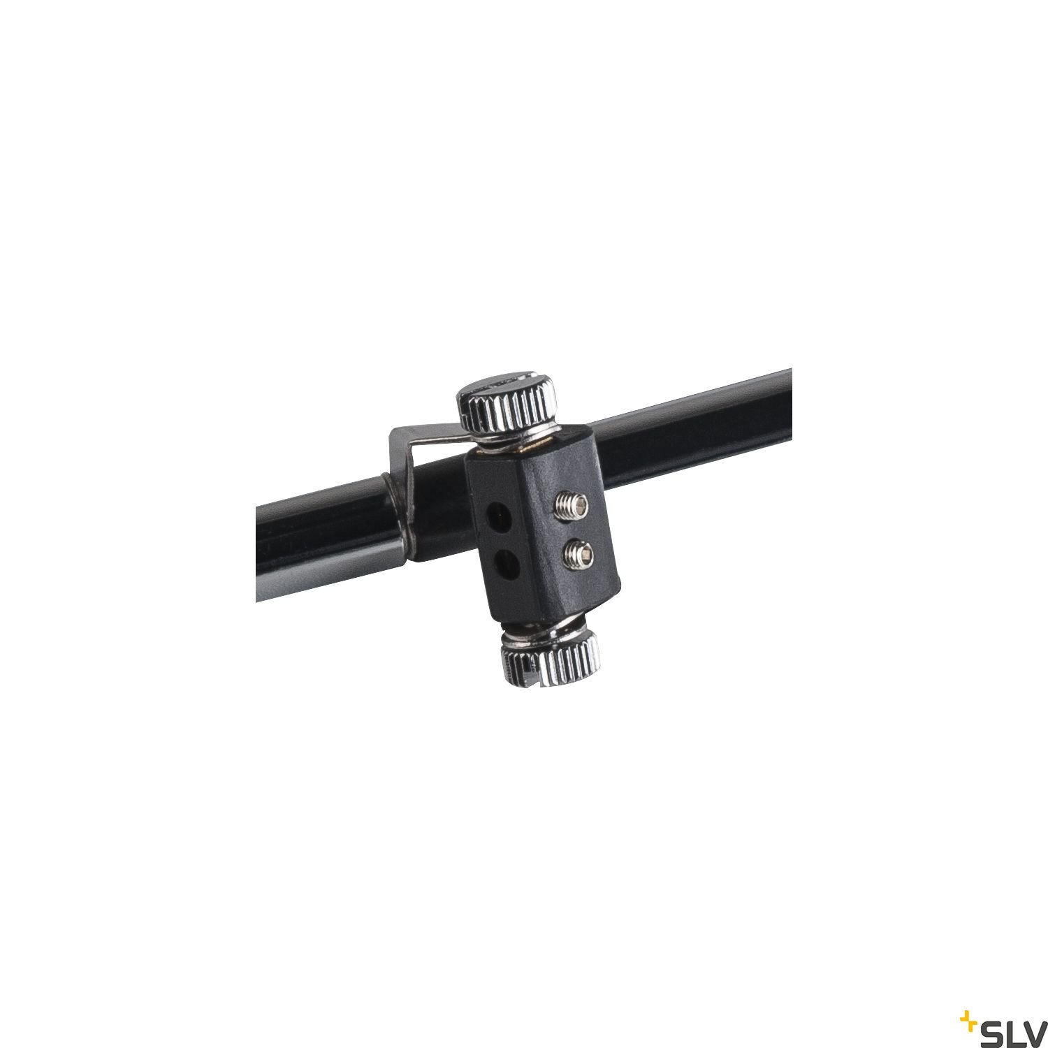 SLV COSMIC, lamp holder for TENSEO low-voltage cable system, QR-C51, black, tiltable, 2 pcs 139090