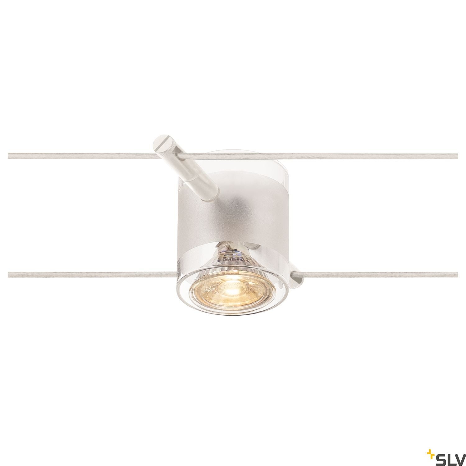 SLV COMET, cable luminaire for TENSEO low-voltage cable system, QR-C51, white, semi-frosted glass 139121