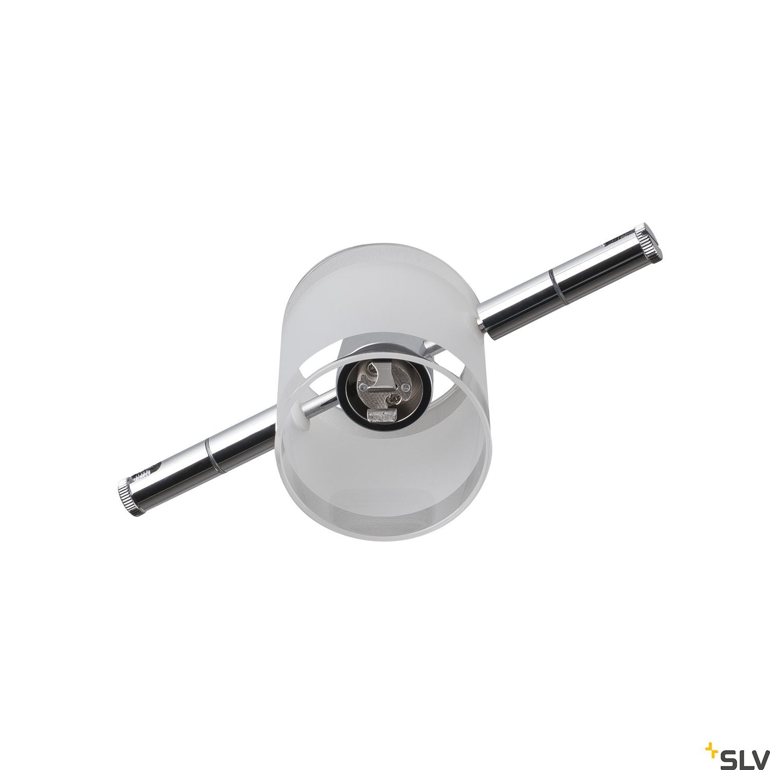 SLV COMET, cable luminaire for TENSEO low-voltage cable system, QR-C51, chrome, semi-frosted glass 139122