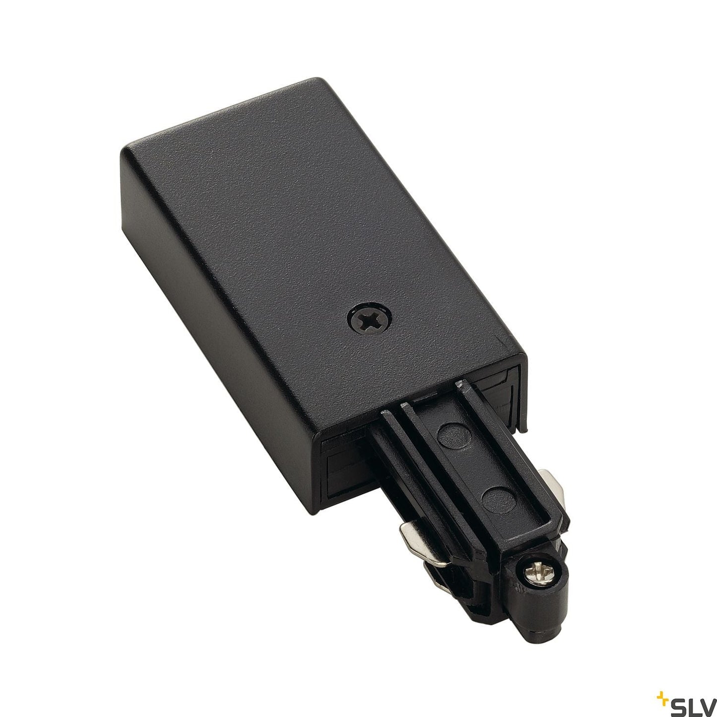 SLV Feed-in for 1-circuit track, surface-mounted, black, earth left 143030