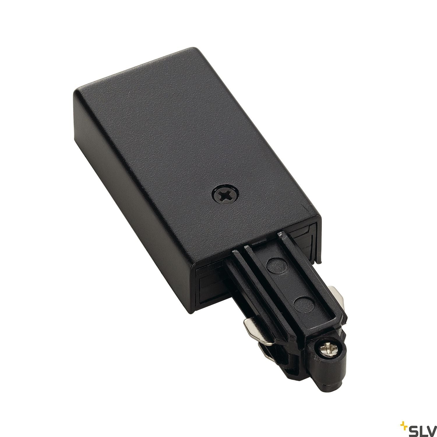 SLV Feed-in for 1-circuit  track, surface-mounted, black, earth left 143030