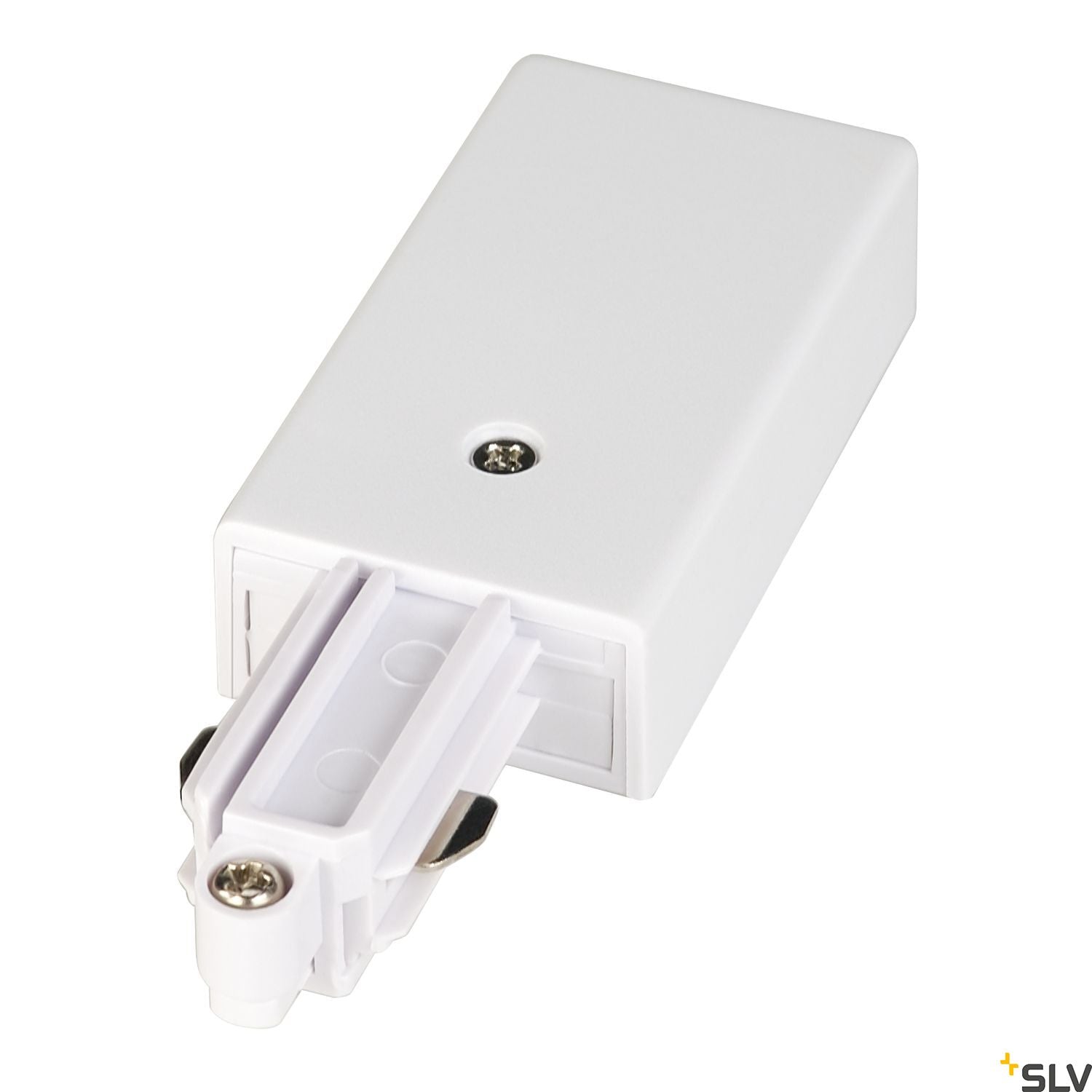 SLV Feed-in for 1-circuit track, surface-mounted, white, earth left 143031