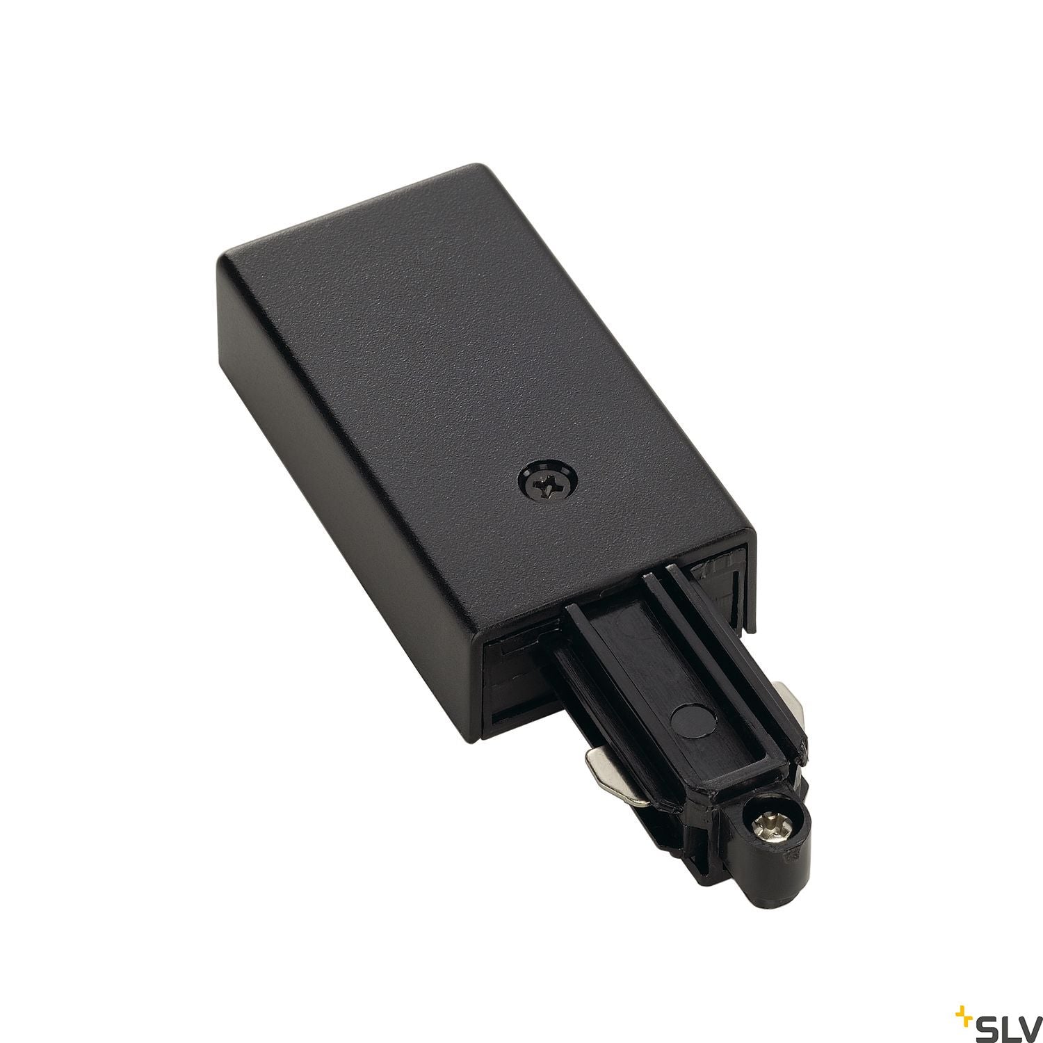 SLV Feed-in for 1-circuit track, surface-mounted, black, earth right 143040
