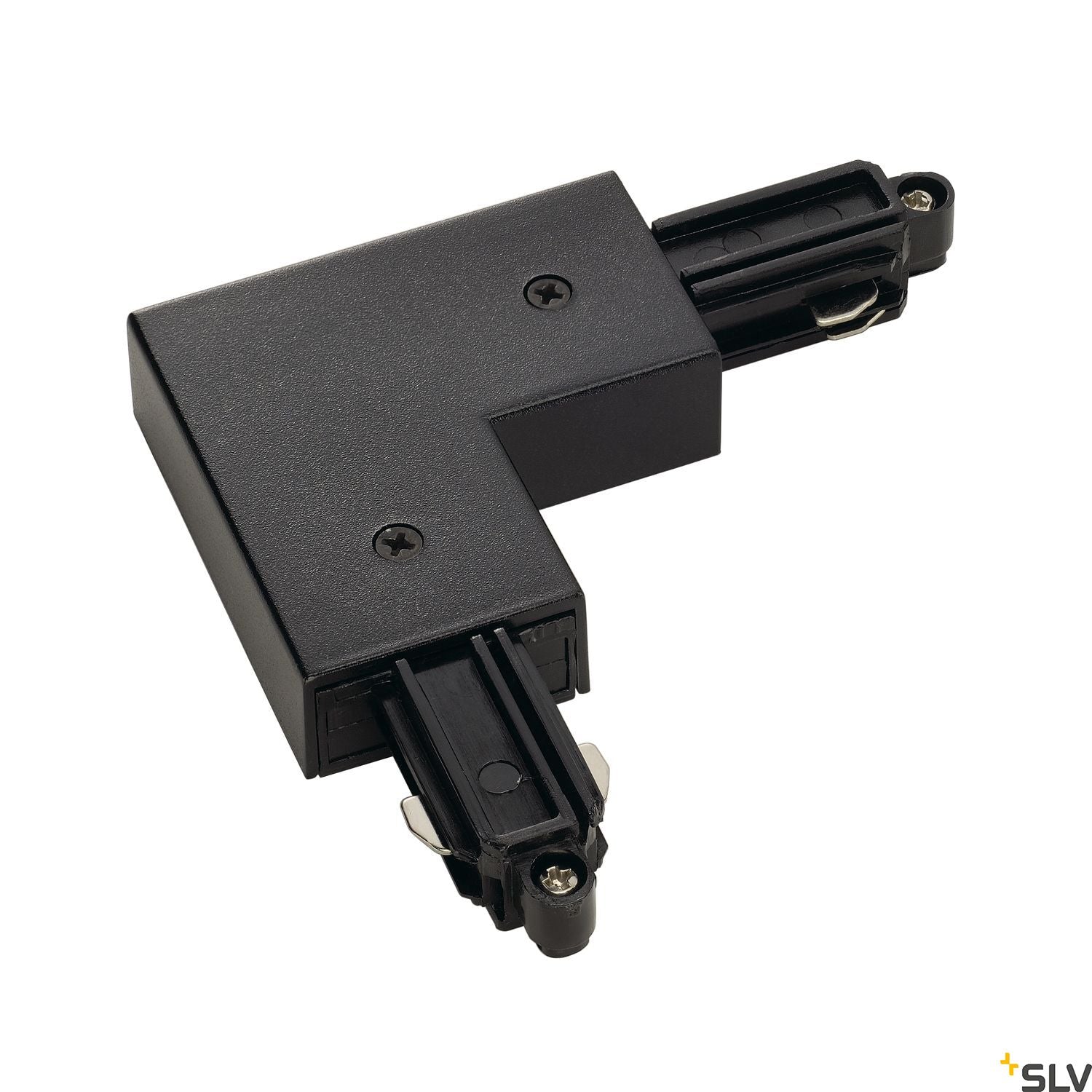 SLV Corner connector for 1-circuit track, surface-mounted, black , inner earth 143060