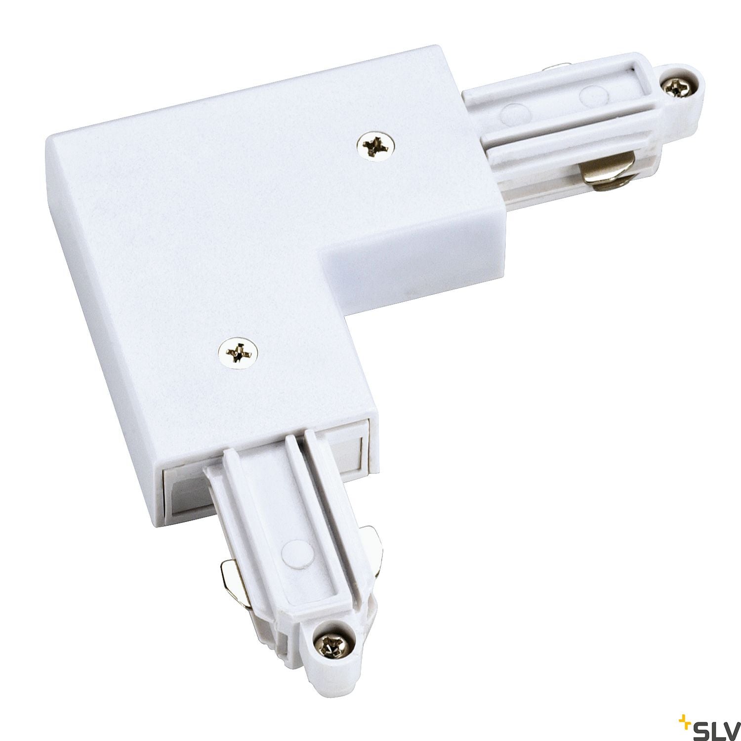 SLV Corner connector for 1-circuit track, surface-mounted, white , inner earth 143061