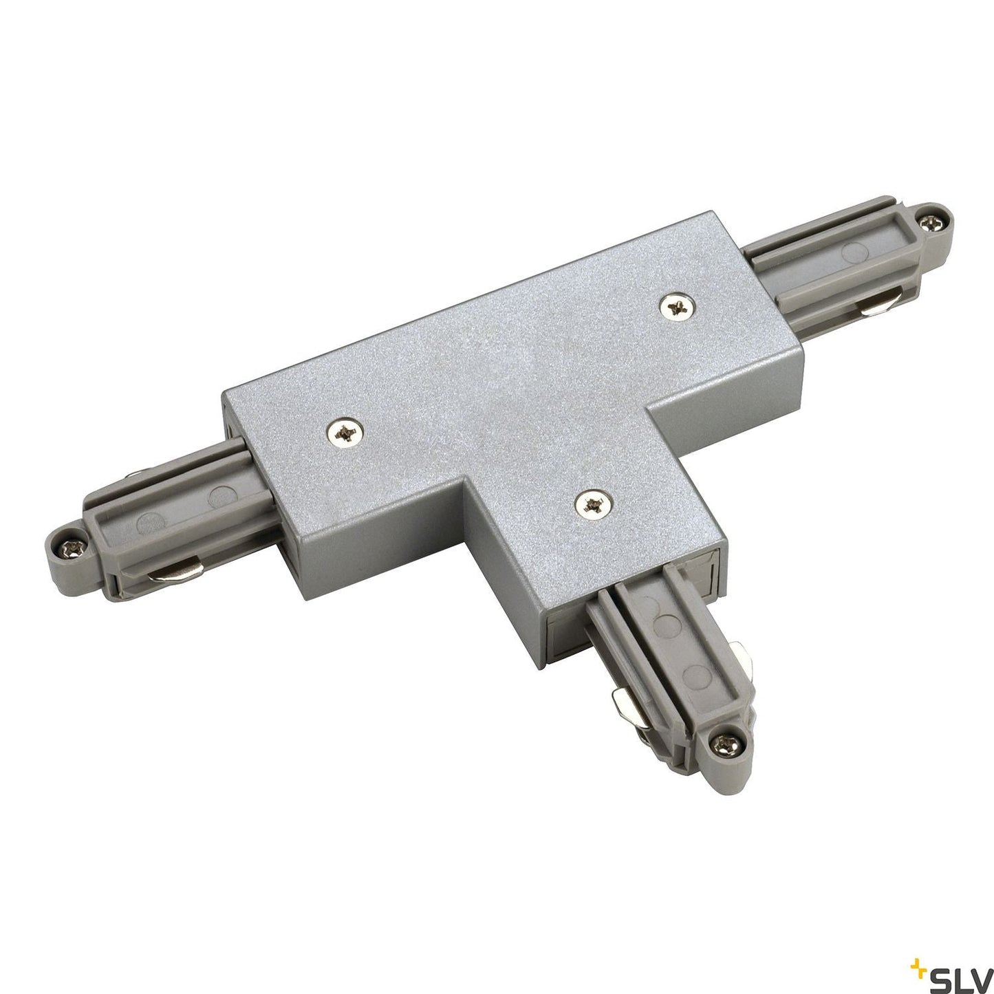 SLV T-connector for 1-circuit track, surface-mounted, silver-grey, right 143082
