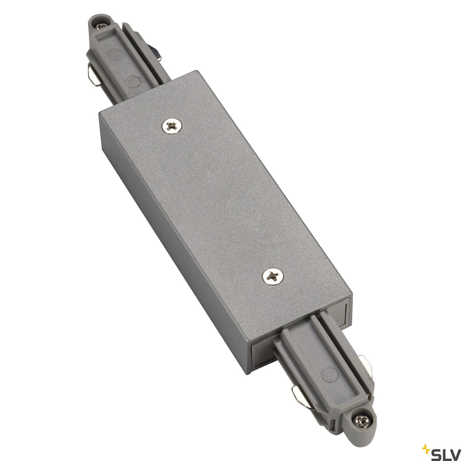 SLV Direct connector for 1-circuit track, silver-grey, with feed-in capability 143102