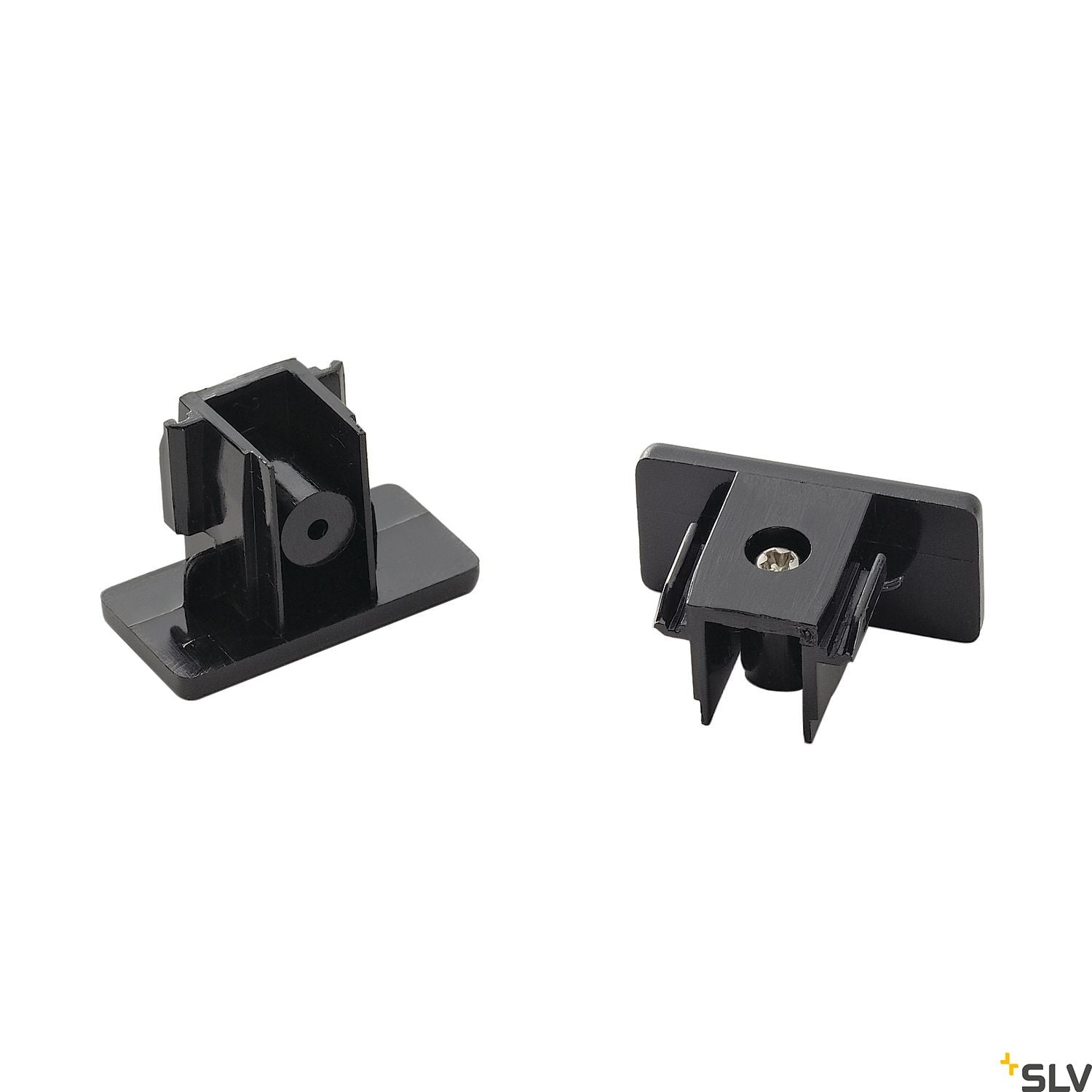 SLV End caps for 1-circuit track, surface-mounted version, black 143130
