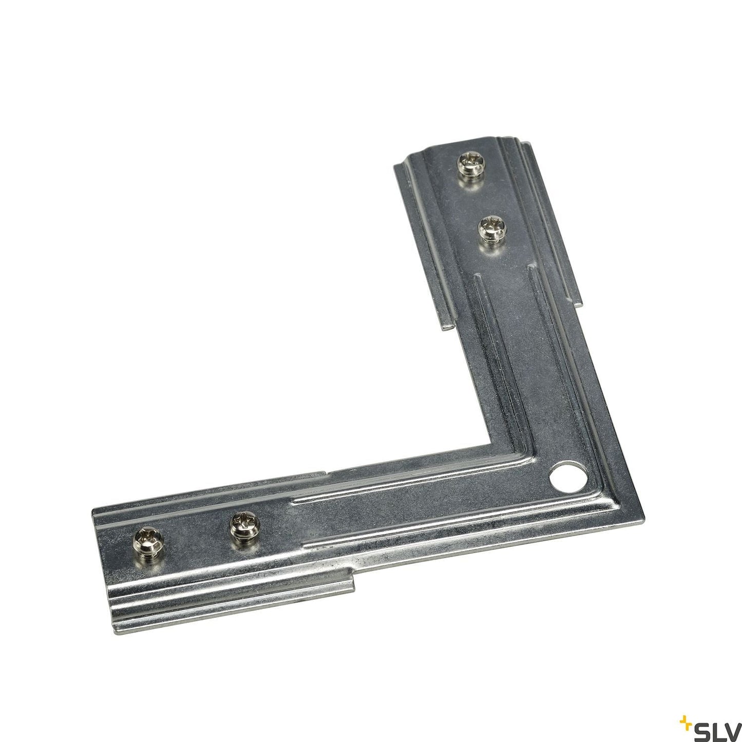 SLV Stabilizing corner connector, long, for 1-circuit track, nickel matt 143152