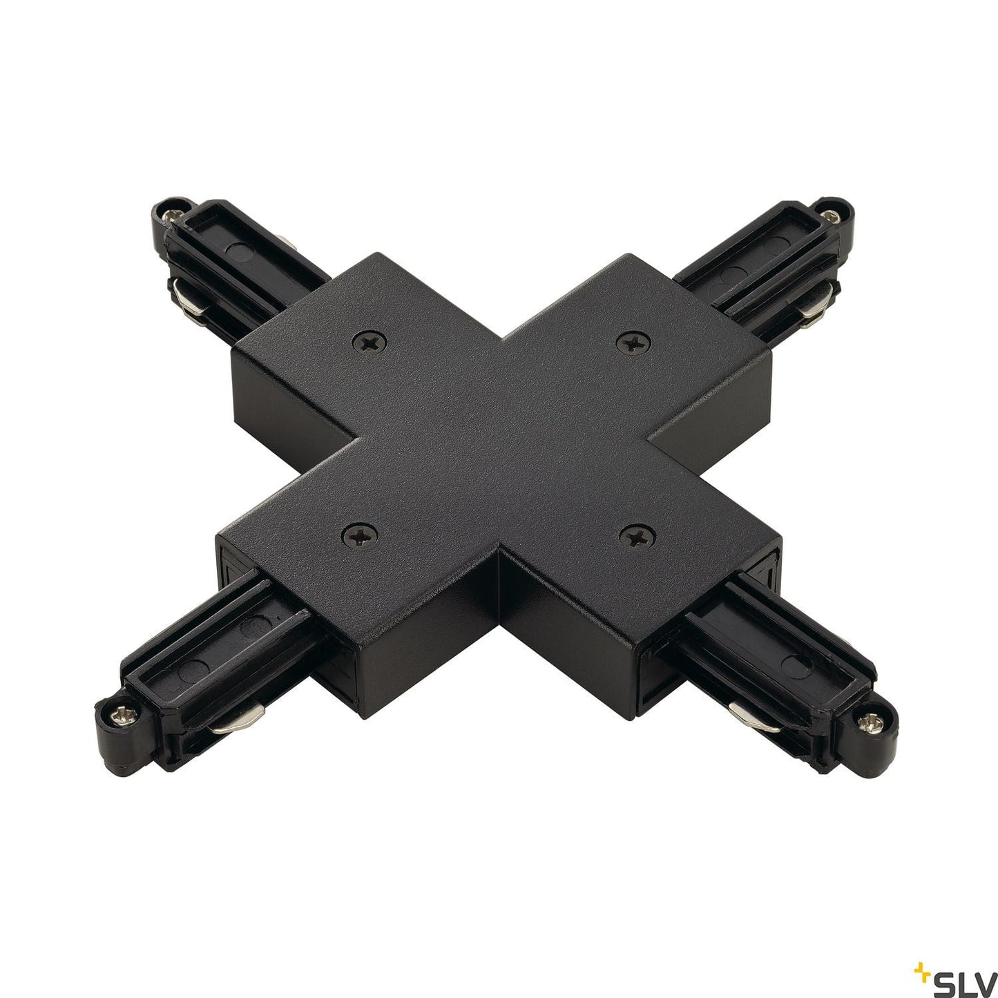 SLV X-connector for 1-circuit track, surface-mounted version , black 143160