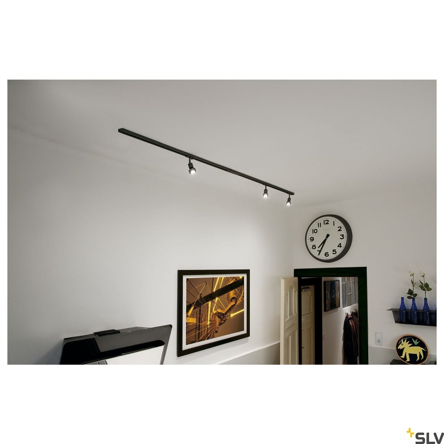 SLV 1-CIRCUIT TRACK SET, 2x 1m, incl. 3x PURI and 3x 4.3W LED lamp, black 143190