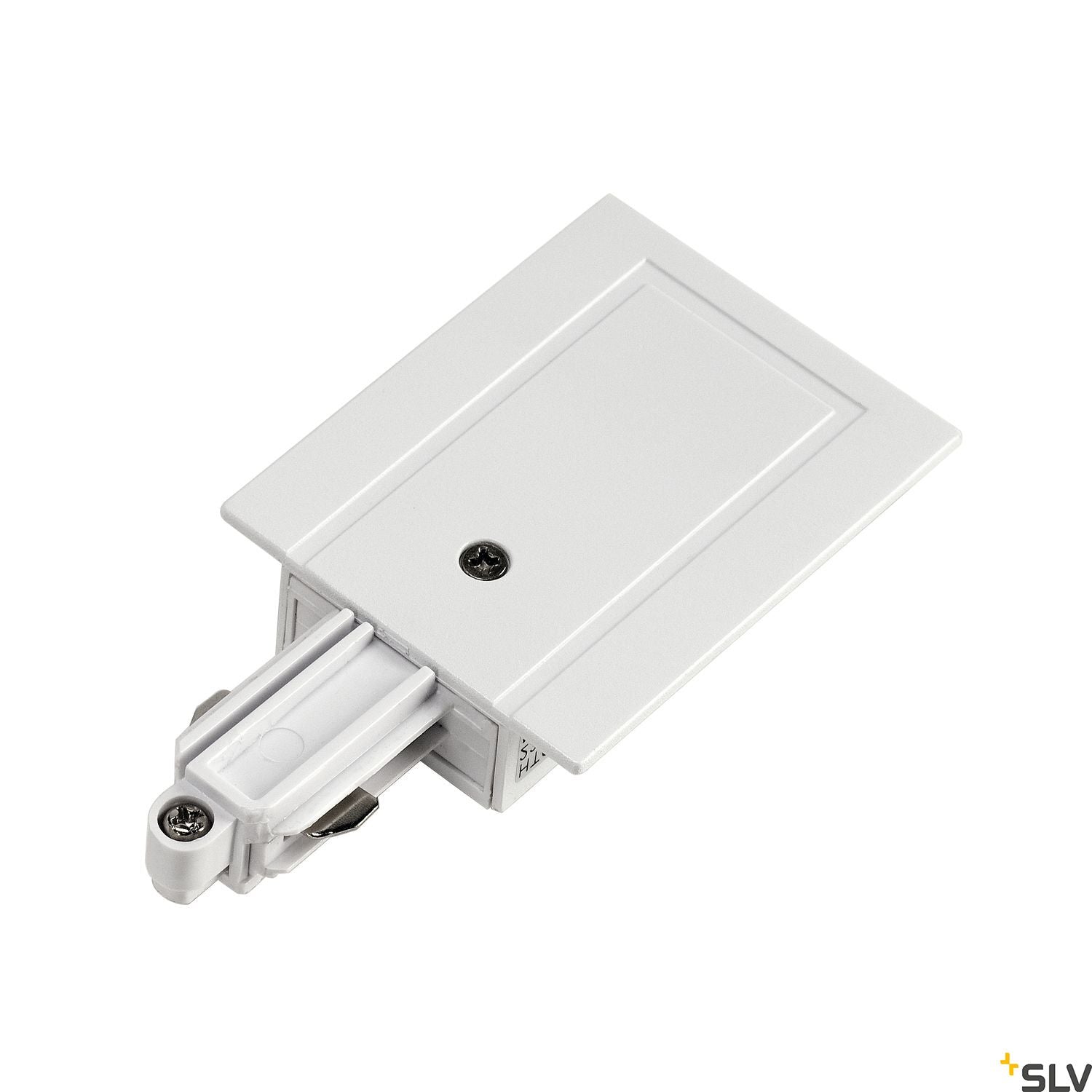 SLV Feed-in for 1-circuit track, recessed version, white, earth left 143231