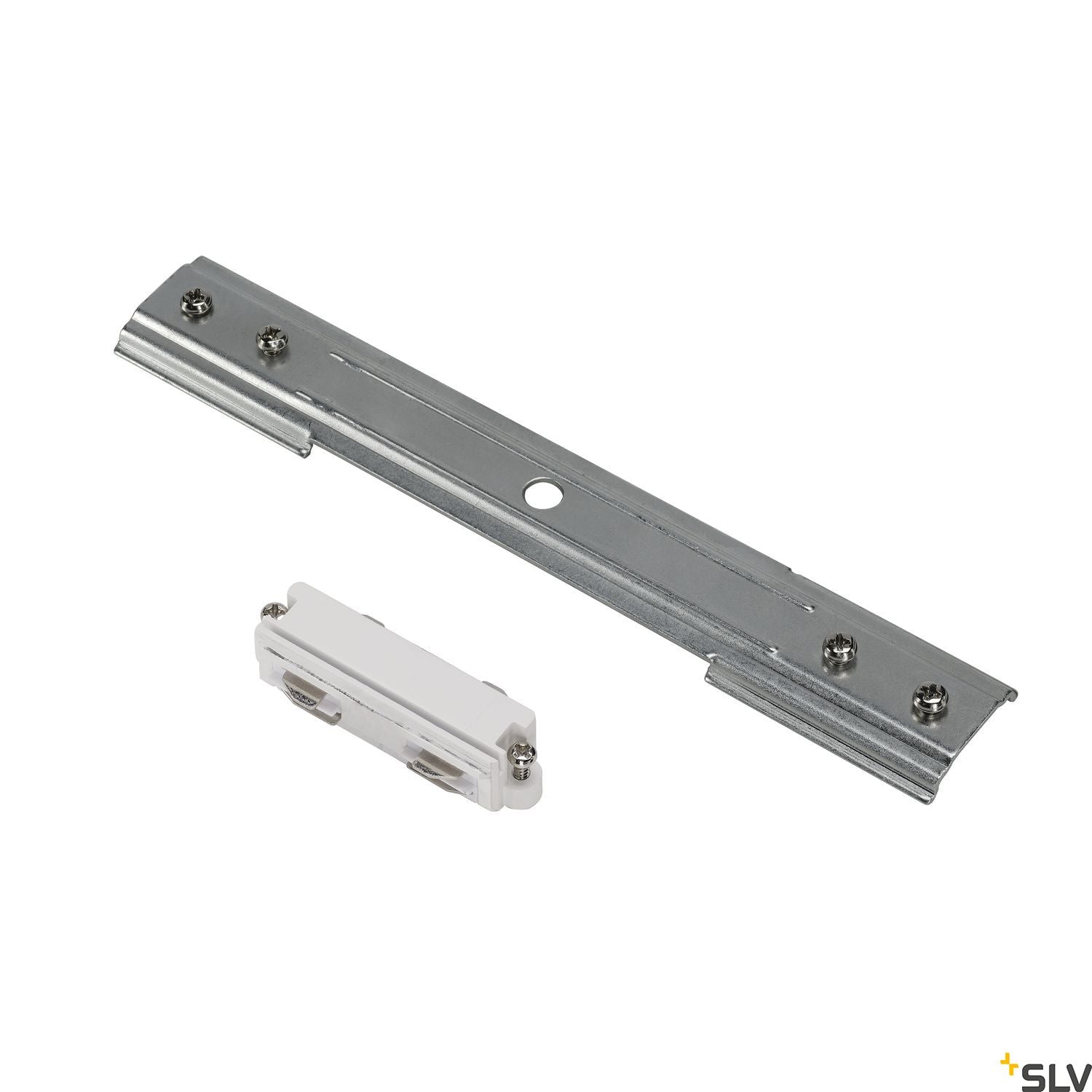 SLV Direct connector for 1-circuit track, recessed version, white/nickel matt 143271