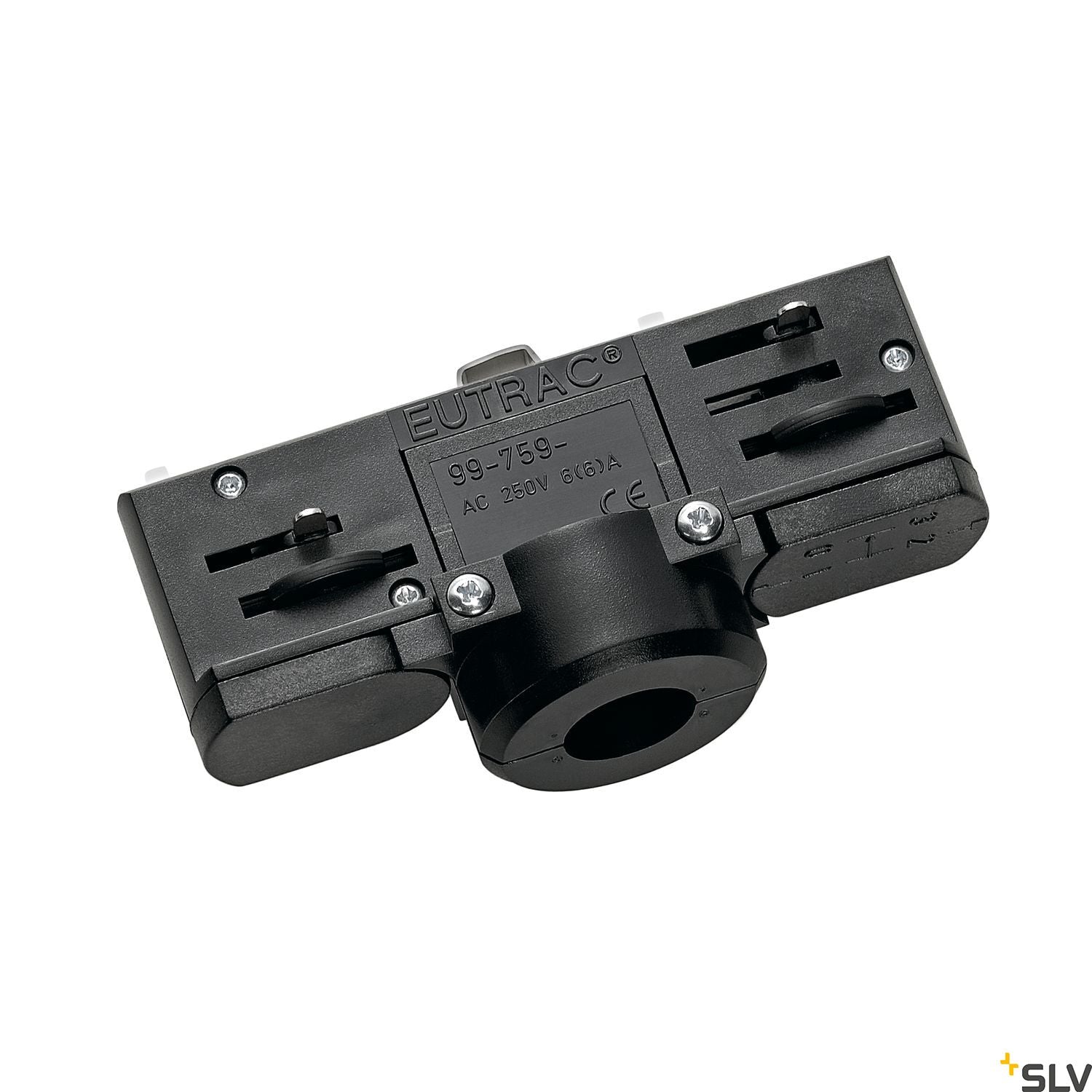 SLV EUTRAC 3-circuit track adapter , black, incl. mounting accessory 145990