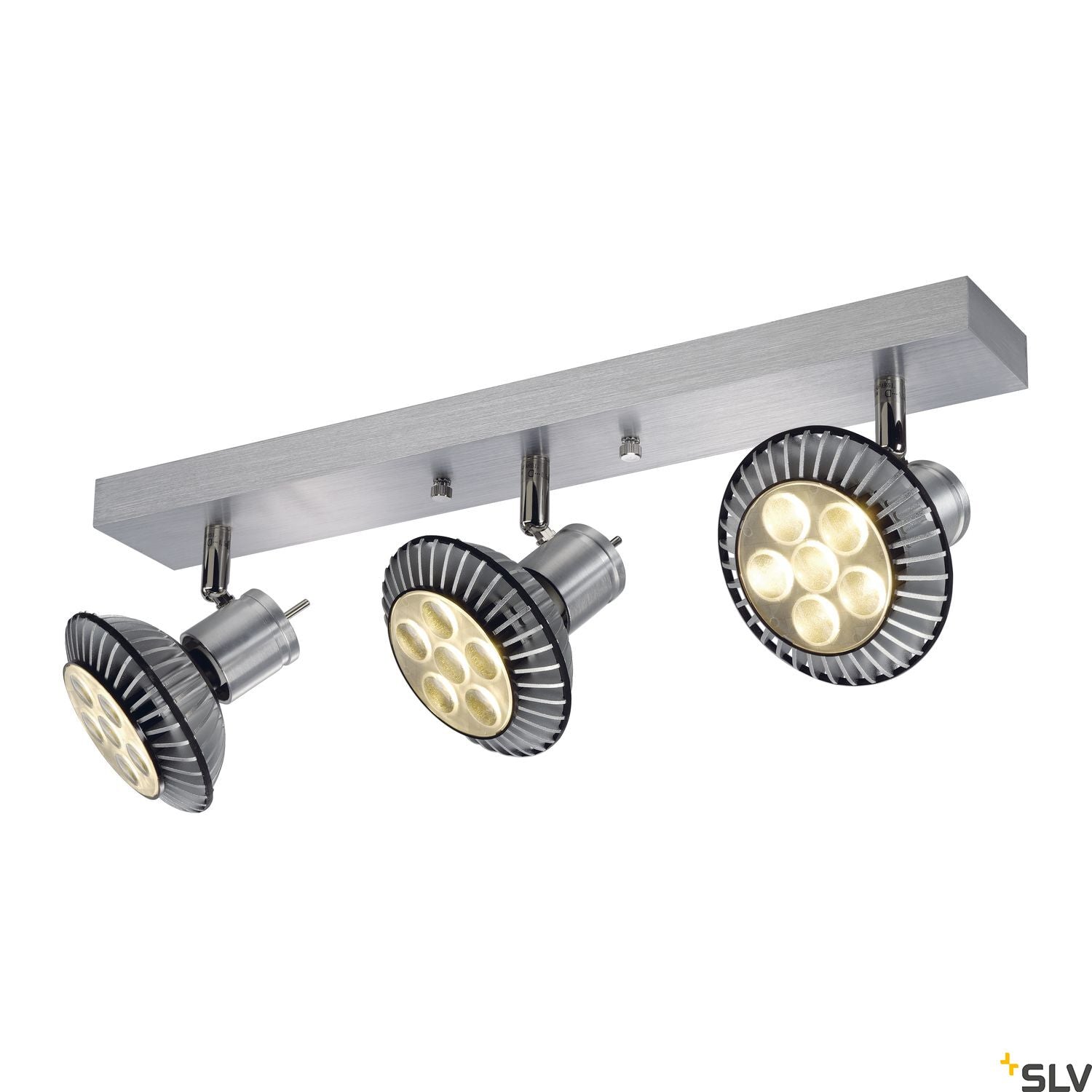 SLV ASTO III wall and ceiling light, alu brushed, 3x GU10, max. 3x 75W 147443