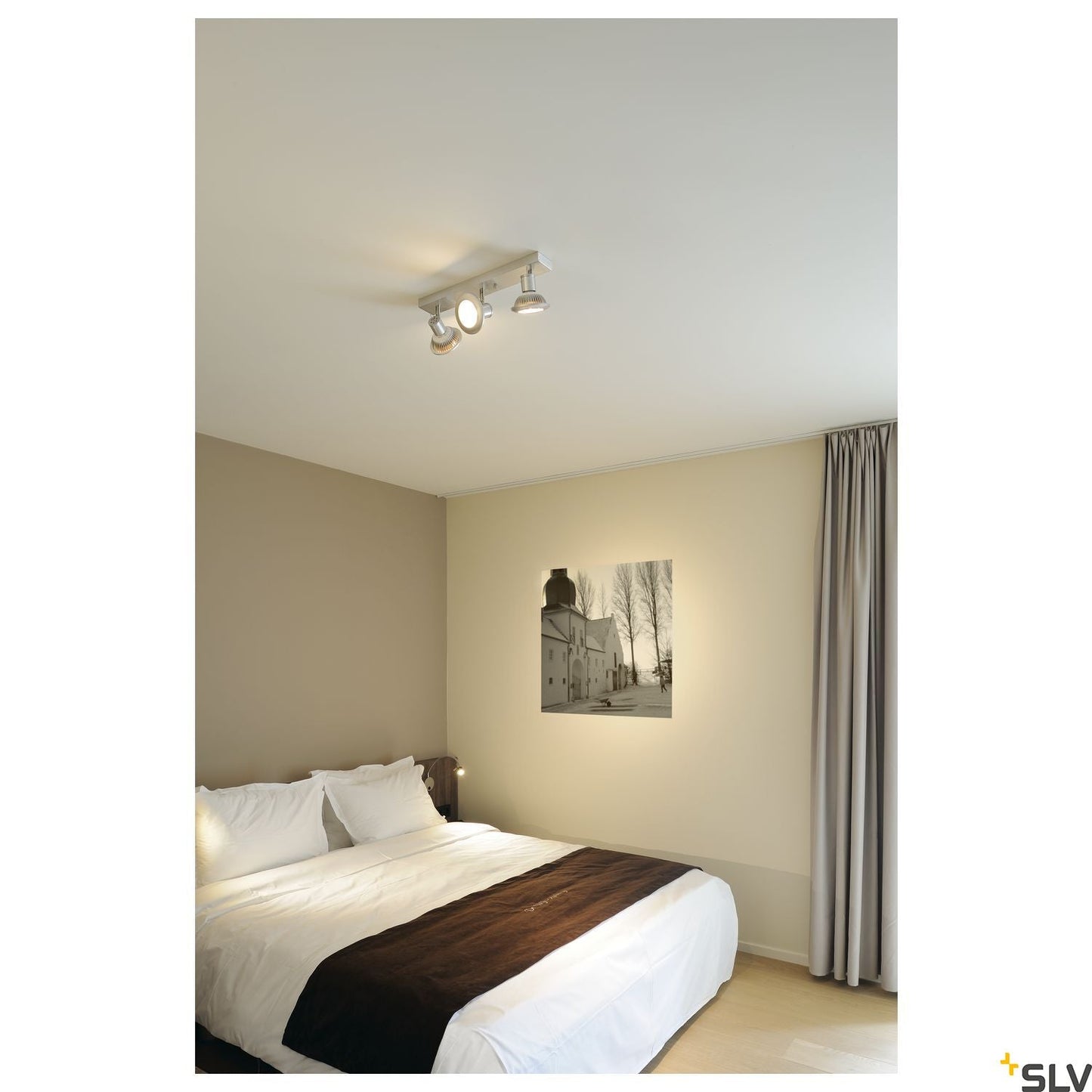 SLV ASTO III wall and ceiling light, alu brushed, 3x GU10, max. 3x 75W 147443
