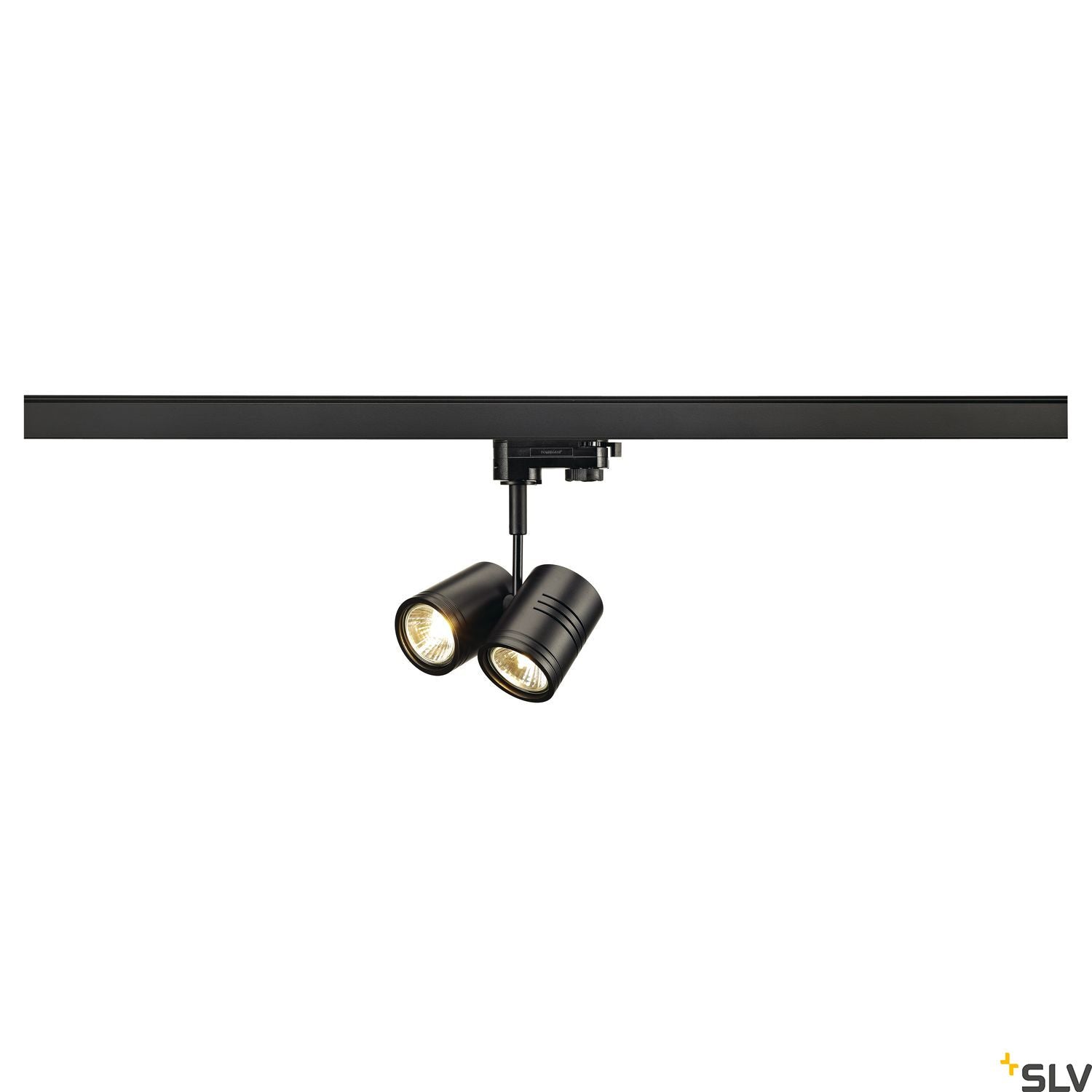 SLV BIMA II lamp head, black, 2x GU10, max. 2x 50W, incl. 3-circuit adapter 152230