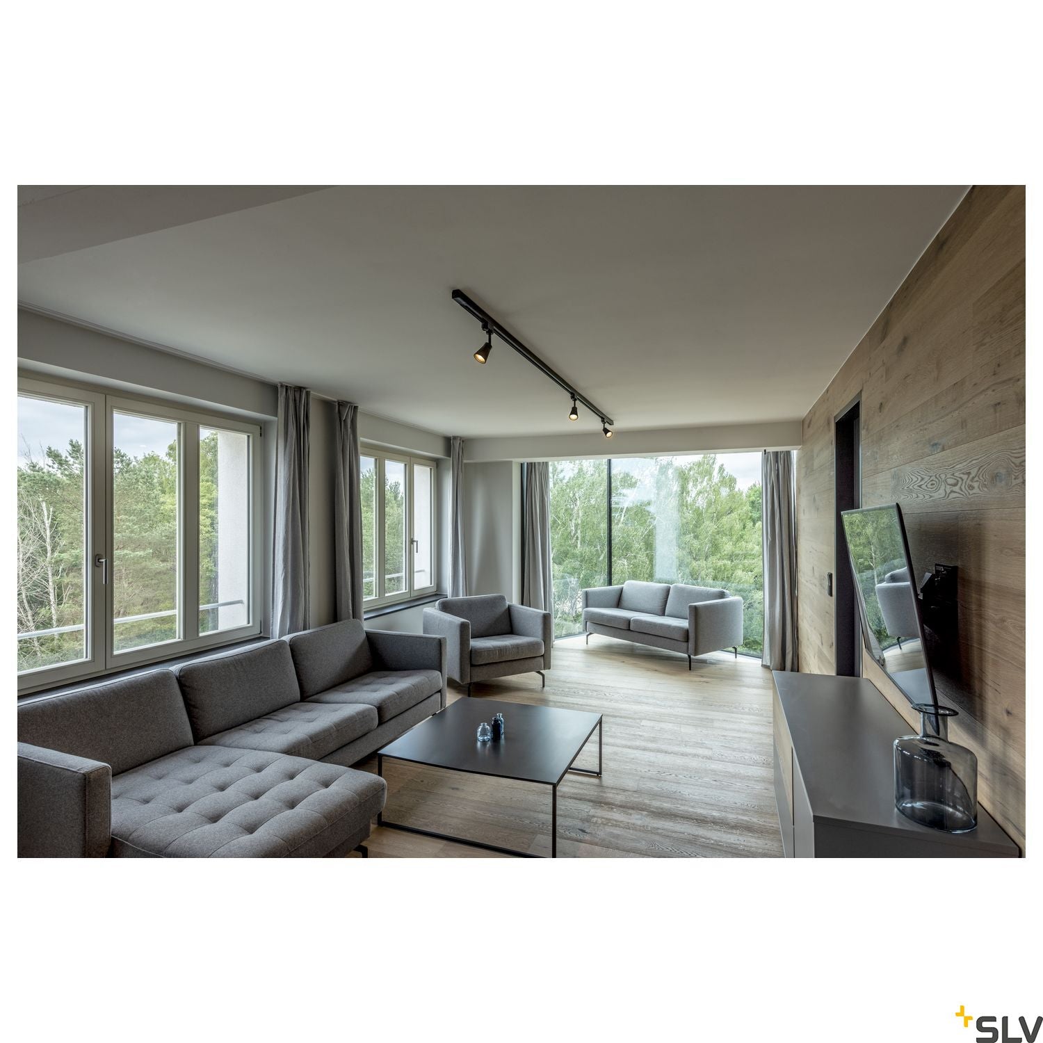 SLV AVO Spot incl. 3-circuit adapter , black, 1x GU10, max. 50W 152640