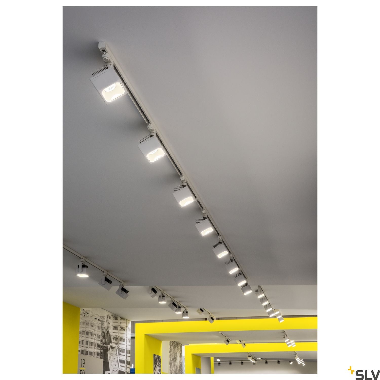 SLV EURO CUBE SPOT, white, 60°, 4000K COB LED, CRI90, incl. 3-circuit adapter 152781