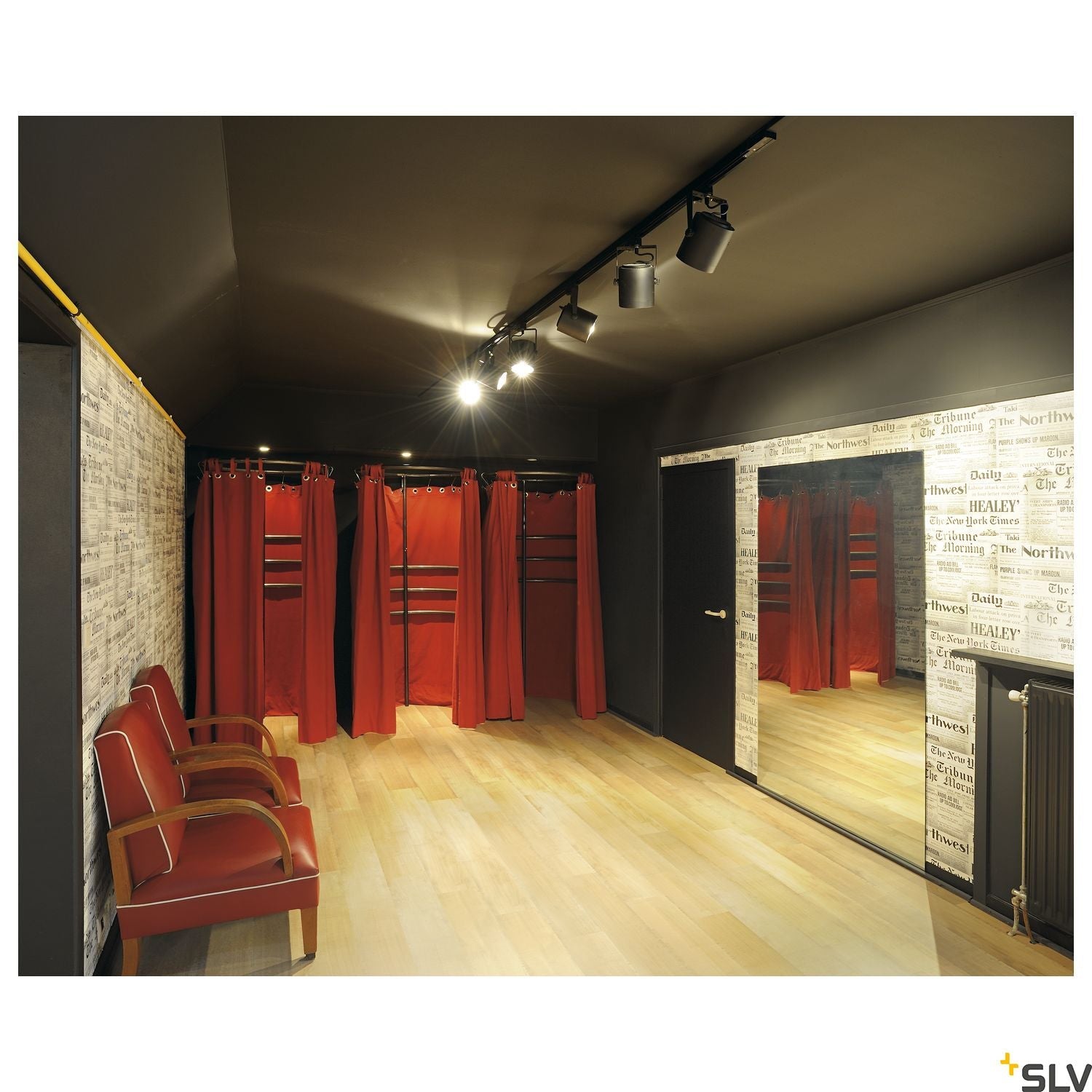 SLV EURO SPOT ES111, round, black, GU10, max. 75W, incl. 3- circuit adapter 153420