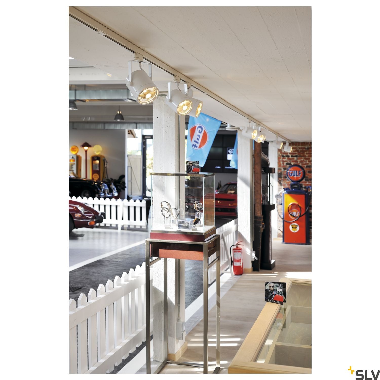 SLV EURO SPOT ES111, round, white, GU10, max. 75W, incl. 3- circuit adapter 153421