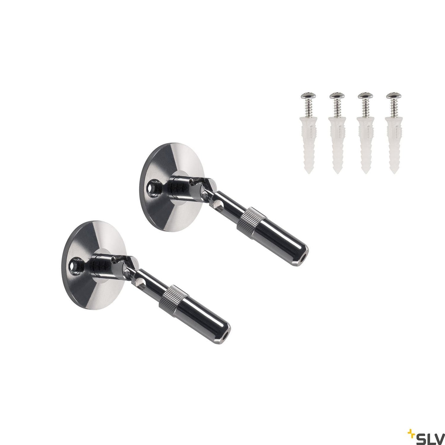 SLV Wall bracket for low-voltage wire system, chrome, 2 pieces, 10cm 186312