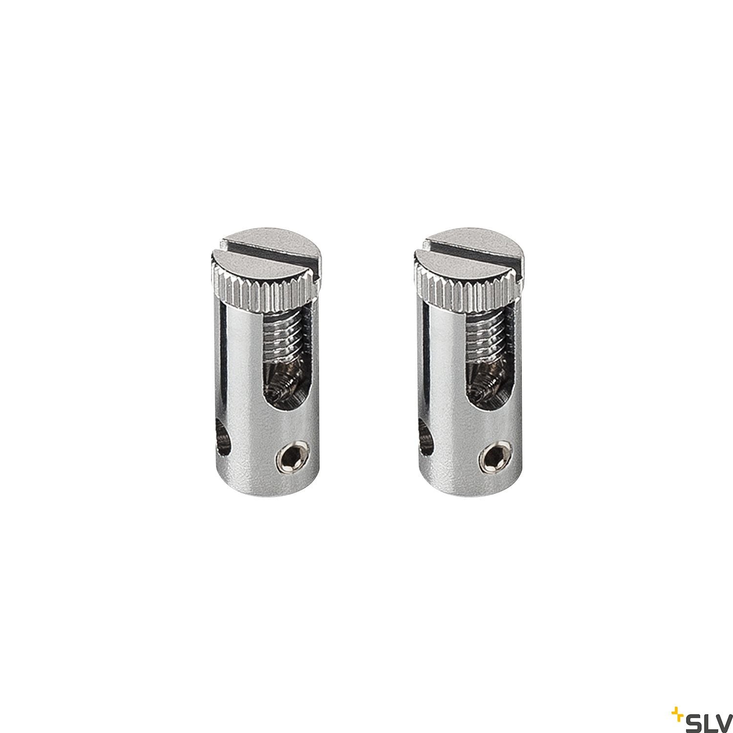 SLV Feed-in for low-voltage wire system, chrome, 2 pieces, max. 25A 186352