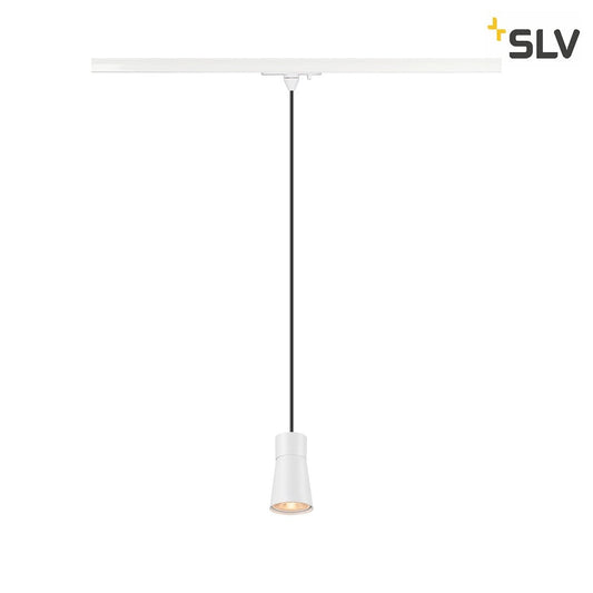 White Track Pendant Light, SLV PURI 2.0 Cone, GU10,  for Single Circuit White Track Lighting, 1008260