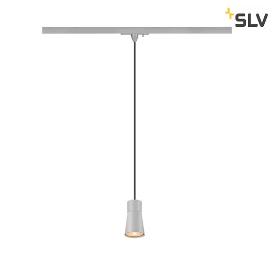 SLV PURI 2.0 Cone, 1~ Track pendant light, GU10, pendant length 200 cm, 1x max. 6 W, Grey 1008261