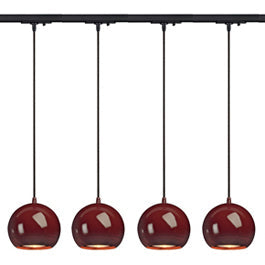 SLV 143626TK4 Light Eye ES111 Pendant 75W 4 Light Track Kit Wine Red & Black