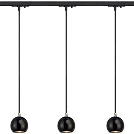 SLV 144020TK3 Light Eye Pendant GU10 7W 3 Light Track Kit Chrome & Black