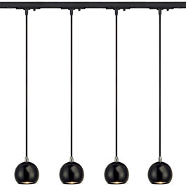 SLV 144020TK4 Light Eye Pendant GU10 7W 4 Light Track Kit Chrome & Black