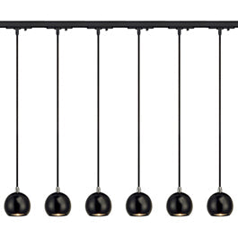 SLV 144020TK6 Light Eye Pendant GU10 7W 6 Light Track Kit Chrome & Black
