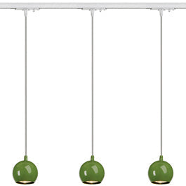 SLV 144025TK3 Light Eye Pendant GU10 7W 3 Light Track Kit Fern Green & White