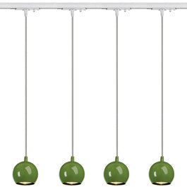 SLV 144025TK4 Light Eye Pendant GU10 7W 4 Light Track Kit Fern Green & White