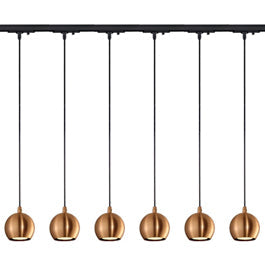 SLV 144029TK6 Light Eye Pendant GU10 7W 6 Light Track Kit Copper & Black