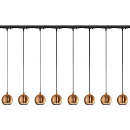 SLV 144029TK8 Light Eye Pendant GU10 7W 8 Light Track Kit Copper & Black